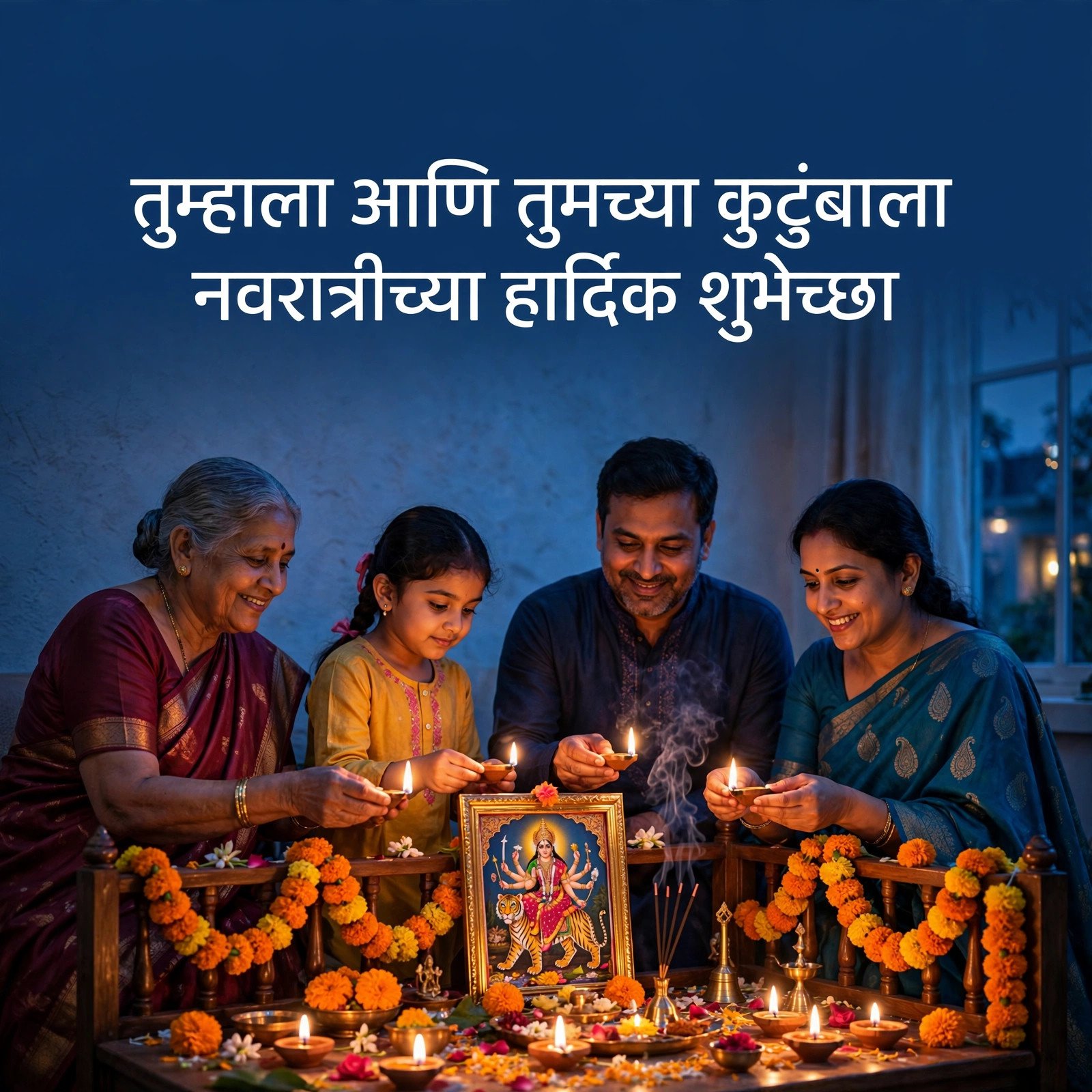 आई दुर्गेच्या कृपेच्या नवरात्री शुभेच्छा आणि शायरी