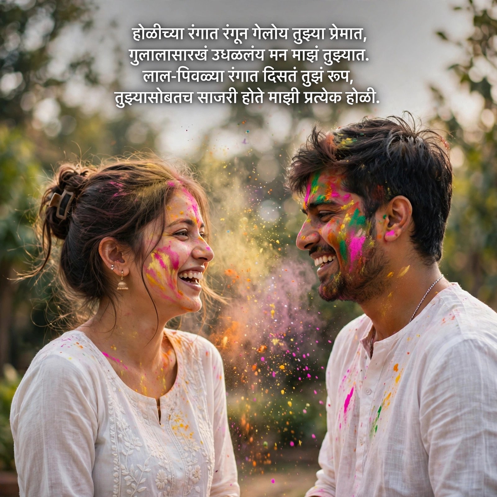 Romantic Shayari Holi Quotes for Love in Marathi